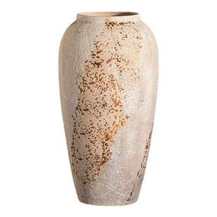 陶瓷花瓶侘寂风高级感法式复古陶罐客厅插花干花芍药餐桌装饰摆件