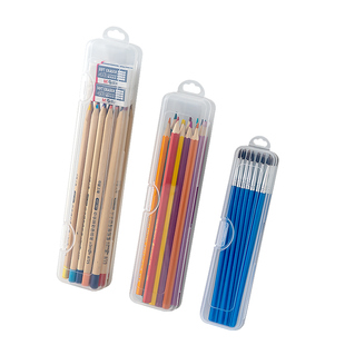 桌面笔盒笔筒学生多功能马克笔铅笔画笔水彩笔收纳盒透明便携笔袋