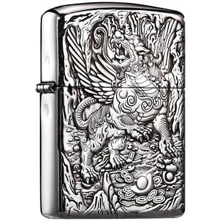 zippo打火机正版925纯银招财天禄貔貅礼物官方正品收藏送礼限量版