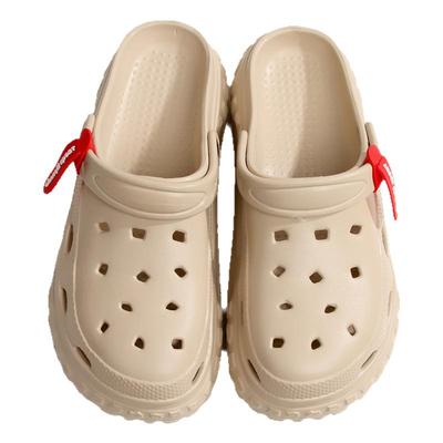 2025新款洞洞鞋男款防滑防臭简约厚底凉拖鞋可外穿男士大码沙滩鞋