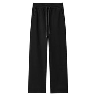 森马休闲裤女冬季纯色仿呢阔腿裤加绒宽松气质日系慵懒风通勤长裤