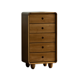 叕木|柚木五斗柜\中古复古实木抽屉柜卧室床边收纳柜储物柜立柜