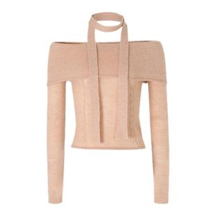 Not your rose韩国25秋冬花瓣针织上衣小众设计感长袖衫MUSINSA