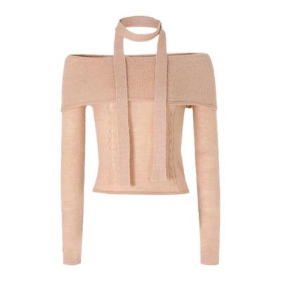 Not your rose韩国25秋冬花瓣针织上衣小众设计感长袖衫MUSINSA