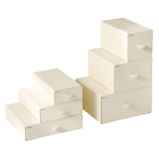 彩色桌面抽屉式收纳盒化妆品书桌小盒子学生宿舍桌上文具置物架