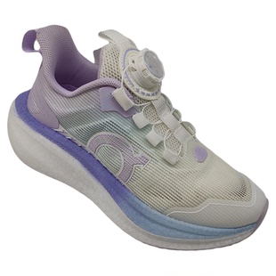 夏季新款单网运动鞋女童旋转纽扣防滑跑步鞋轻便透气舒适减震鞋