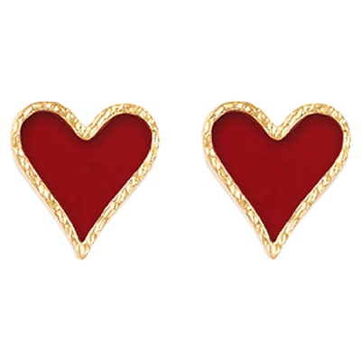 neverfar爱心耳钉玛瑙贝母女