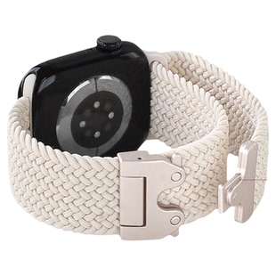 适用applewatchS11降伞扣编织表带iWatchS10/9/7新款创意尼龙弹力金属扣回环表带苹果手表8运动ultra男女表带
