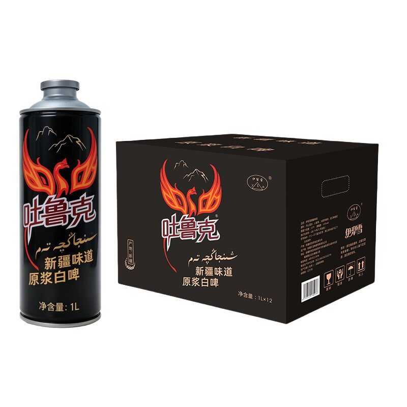 新疆啤酒13°P吐鲁克精酿原浆白啤1升装惠州京东云仓直发