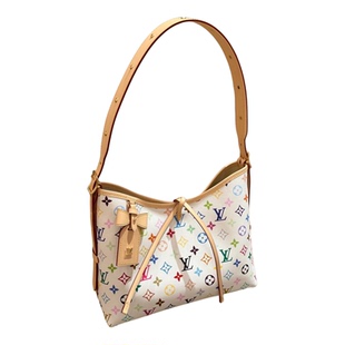 LV黑武士女包Carryall小号白三彩老花托特包购物袋子母单肩斜挎包