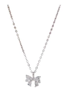 999纯银锆石蝴蝶结项链女2025新款爆款高级感甜美时尚锁骨链夏日