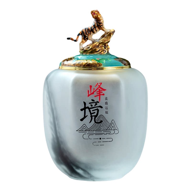 中国风琉璃龙纹手工密封茶叶罐