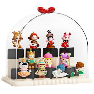 泡泡玛特展示盒拉布布盲盒收纳架透明labubu摆件积木手办柜亚克力