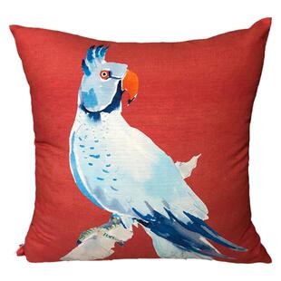 生丝特价美中式欧式田园风简约民宿靠垫花鸟绿叶沙发抱枕不含芯