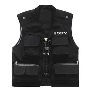 索尼摄影马甲工作服外套定制logo印字记者摄像工装多功能春秋背心