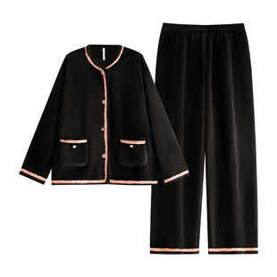 悦内睡衣女冬季秋冬款珊瑚绒加绒加厚家居服冬装保暖法兰绒可外穿