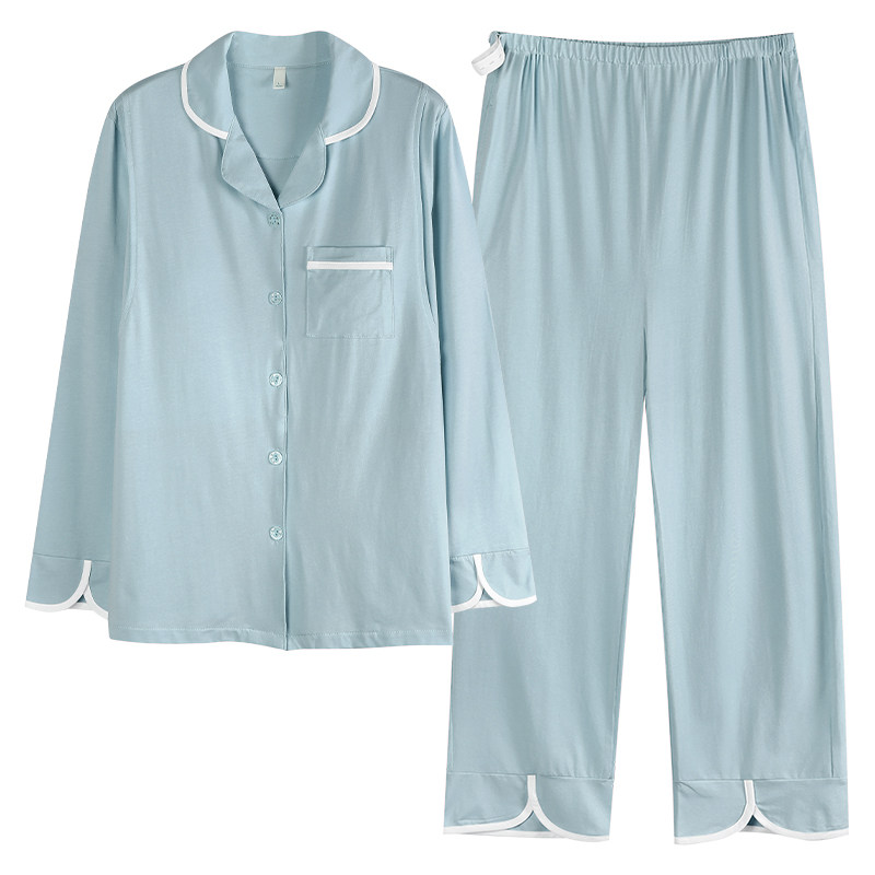 莫代尔抗菌带胸垫孕哺月子服长袖