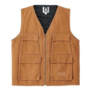 GRAMICCI 小野人纯棉柔软帆布马甲户外多口袋加厚实用背心坎肩棕