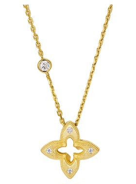 意大利拉丝镂空四叶草项链