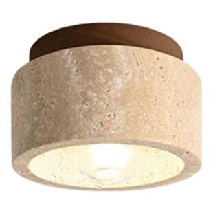 日式侘寂风入户走廊灯过道灯吸顶灯黄洞石设计师筒灯衣帽间阳台灯