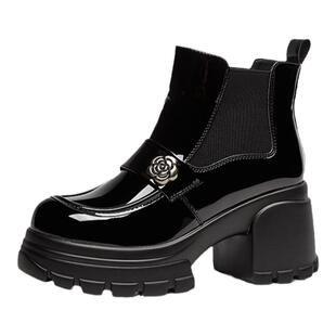 达芙妮厚底马丁靴女款秋冬2026新款切尔西靴显瘦气质短靴女皮鞋