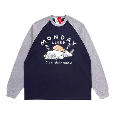 悦游长袖潮流mondaysleepT恤
