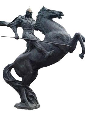 历史名人大型玻璃钢骑马雕像仿铜