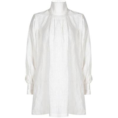 涂月设计师白色宽松亚麻复古