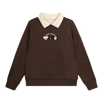 polo领卫衣女秋冬加绒加厚