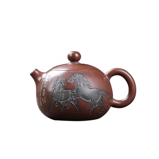 马年新款西施壶马到成功钦州坭兴陶全手工茶壶原矿泥料礼盒轻奢装