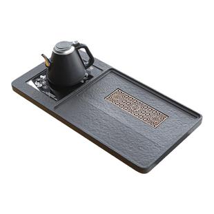 天然整块乌金石茶盘全自动一体茶具套装家用功夫单壶简约大小茶台