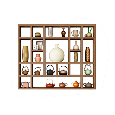 实木壁挂博古架格子收纳