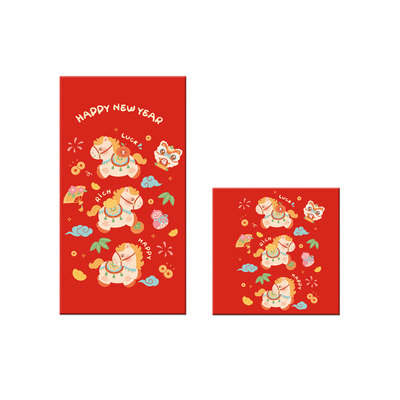 新年国潮小马红包春节马年利是封