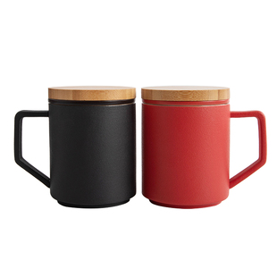 叁旬泡茶马克杯带盖过滤水杯女男办公室个人陶瓷茶水分离杯子定制