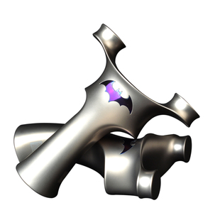 聚义千发正品钛合金蝙蝠五代圆头飞虎扁皮弹弓手感王大威力成年人