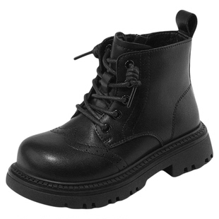 星期六童鞋女童马丁靴2025新款冬季儿童加绒保暖皮靴女童短靴子