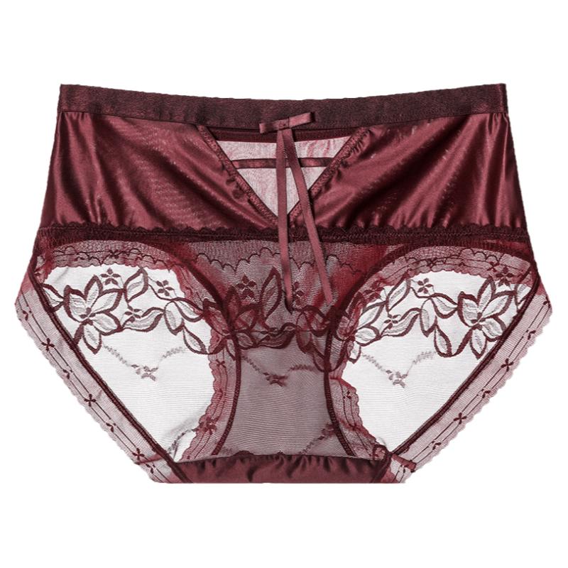 名痕大码蕾丝女士内裤纯棉抗菌全棉裆2024新款性感镂空胖MM三角裤