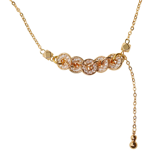 巨好看新中式五帝钱项链女款2026新款满钻复古钱币锁骨链轻奢小众