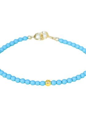 普陀山极细天然原矿绿松石手链