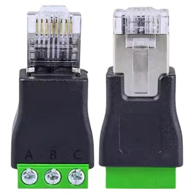 RJ45转485接线端子3PIN水晶头DIY