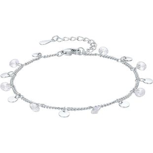 周六福手链S925银璀璨小圆片手饰高级感小众送女友本命年礼物