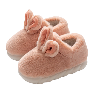 亲子棉鞋女童宝宝卡通地板包跟棉鞋居家防滑加绒冬季保暖鞋女款