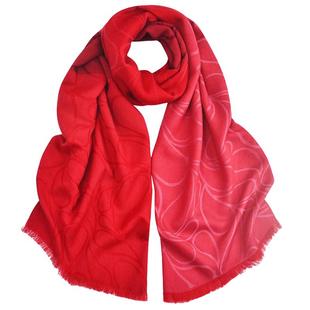 MARJAKURKI玛丽亚古琦羊毛围巾女士冬季高级感红色围巾妈妈款披肩