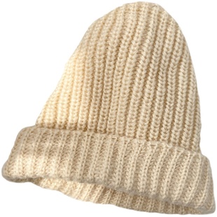 大头围冷帽粗针织显脸小慵懒毛线帽男女日系秋冬护耳保暖堆堆帽潮