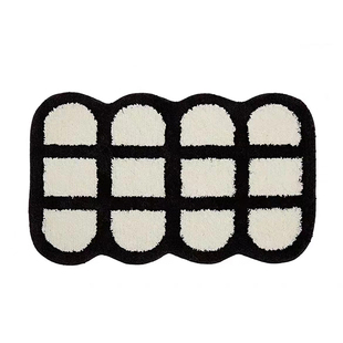 卫生间地垫卧室加厚床边地毯浴室吸水脚垫棋盘防滑装饰镜前地毯