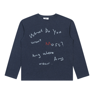 mostwanted 手写字体宽松彩棉长袖