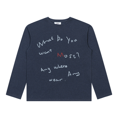 mostwanted 手写字体宽松彩棉长袖