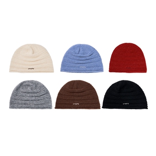 上森帽子女秋冬毛线帽保暖针织帽2024新款刺绣堆堆帽显脸小羊毛帽