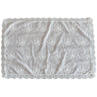 法式绣花餐垫ins风少女蕾丝花边小餐巾杯垫多用途防尘盖巾桌布