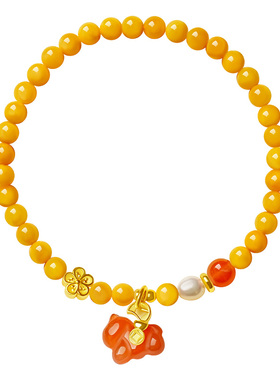 宫里上新天然正品蜜蜡小马手链